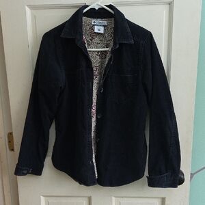 Columbia Black Corduroy Shirt with Patterned Lining